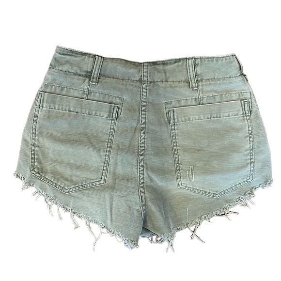 Free People Army Green Distressed Shorts - Picture 3 of 10